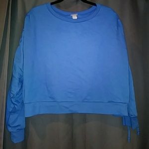 Ruched Tie Sleeve Pullover Sweatshirt  Mossimo